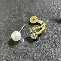 ストーン パール ピアスの画像