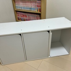 扉つき3段カラーボックス(白)