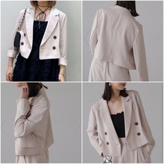 気流染めショート丈ダブルジャケットの画像