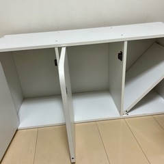 扉つき3段カラーボックス(白)の画像