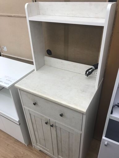 ★ジモティ割あり★ NITORI   レンジ台　 オフホワイト   H146×W59×D41  クリーニング済み KJ6029