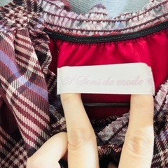 【31 sons de mode】シアーチェックビッグリボンワンピースの画像