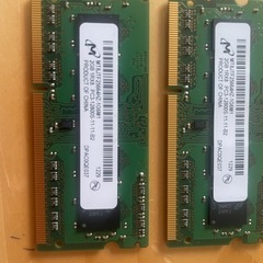 ノートパソコン用メモリ DDR3 2GB*2枚 動作確認済み