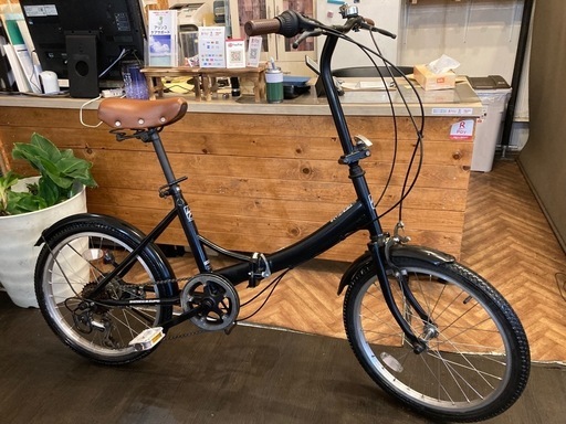 【チェーン新品！】6段変速　20インチ折りたたみ自転車　マットブラック