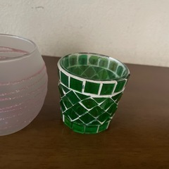 インテリア雑貨・置物・小物・ガラス細工・ガラス容器・3個の画像