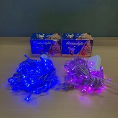 LEDイルミネーションライト（99球・約10m）青系・赤系２個セット