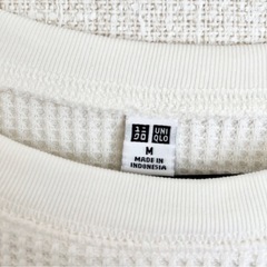 ユニクロワッフルクルーネックワンピース(長袖)の画像