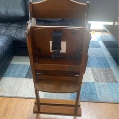 木製ハイチェア　折りたたみチェアの画像
