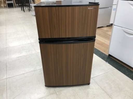 〈受け渡し先決定済〉木目調　冷蔵庫　90L