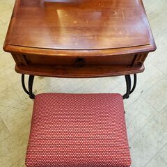 アンティーク ドレッサー スツール付き アイアンフレーム 猫脚 引出し1