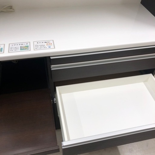松田家具レンジボードスライド扉ダークブラウンソフトクローズモイス加工【トレファク堺福田店】