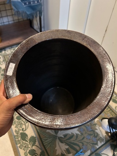 値下げ　やちむん　傘立てになりそうな陶器