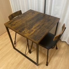 【美品】ダイニングテーブル3点セット(DTステイン70MBR/D...