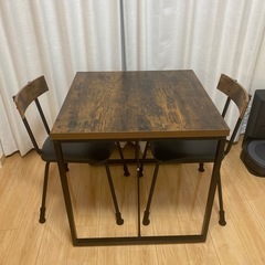 【美品】ダイニングテーブル3点セット(DTステイン70MBR/DCステインSD MBR)の画像
