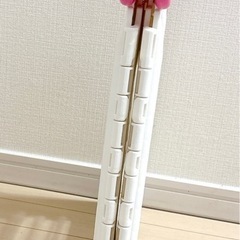 折りたたみ 踏み台 脚立 プラスチック ホワイト ピンクの画像