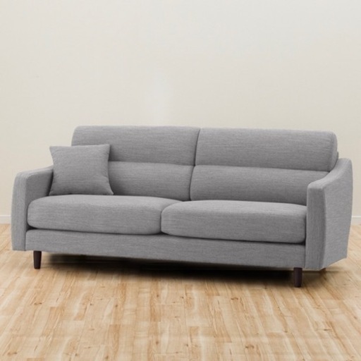 ニトリ　3人掛け　ソファ　グレー　ヘッドレスト付き　ファブリック