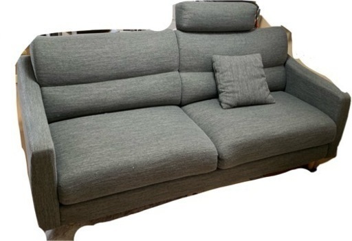 【送料込み】　ニトリ　３人掛けソファ　グレー　ファブリック　ヘッドレスト付き ニトリ 3人掛け ストア ソファ グレー ヘッドレスト付き ファブリック