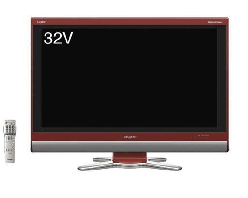 【動作良好】SHARP AQUOS 液晶カラーテレビ LC-32DE5 32型 亀山モデル 2009年製 B-CAS付き 赤