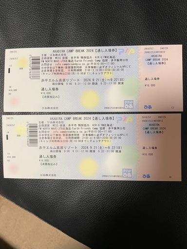 AKABIRA CAMP BREAK 2024チケット　×2枚
