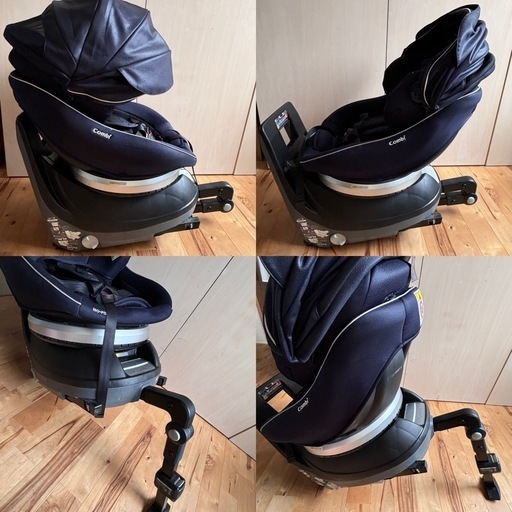 combi  コンビ  チャイルドシート　ネイビー　 isofix 回転

