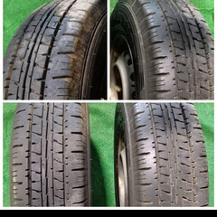 姫路市 13㌅タイヤホイール４本セット 165/80R13 溝タップリの画像