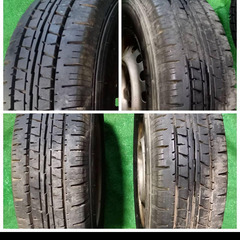 姫路市 13㌅タイヤホイール４本セット 165/80R13 溝タップリの画像