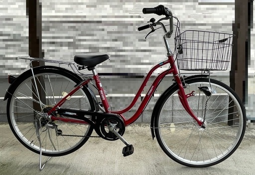 自転車　丸石サイクル(Maruishi) シェルブール レッド 外装6段変速 26インチ