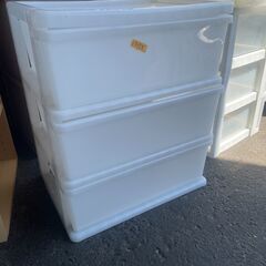 リサイクルショップどりーむ荒田店 No13155 三段収納　プラスチック　白　汎用性抜群♪の画像