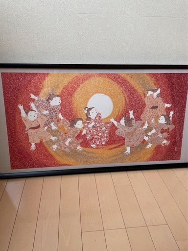 由水十久　額縁飾り 布