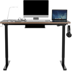 【美品】SANODESK 電動昇降式デスク E150 (120cm×60cm）脚部（黒）＋天板（黒）の画像