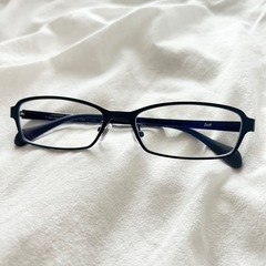 Zoff メタルフレーム ネイビー ブブルーライトカットレンズ ...