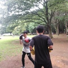9月ミット打ち@代々木公園 - 友達