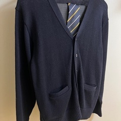 良品 平岸高校 ブレザー 学生服 カーディガン スラックス ネクタイ 4点セットの画像