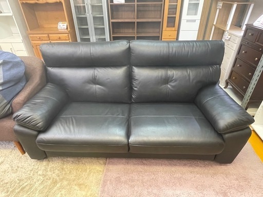 【リサイクルサービス八光】幅191㎝　ニトリ　3人掛けソファ(ルーチェ2LT KD BK)
