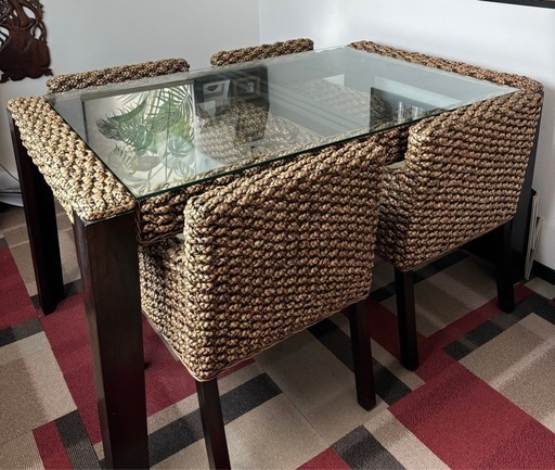 カリッジマーケット ダイニングテーブル 5点セット　ウォーターヒヤシンス