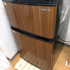 ２ドア冷凍冷蔵庫90L単身向け木目調 取りに来ていただける方限定