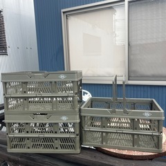 3個セット！　収納バスケット ハンドル付き 折りたたみ コンテナ...