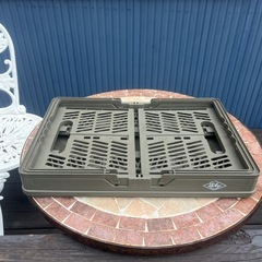 3個セット！　収納バスケット ハンドル付き 折りたたみ コンテナ カーキ の画像