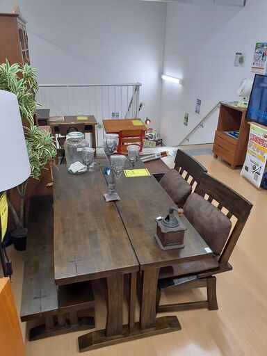 【U2303】⚫️大川家具 ダイニングセット
