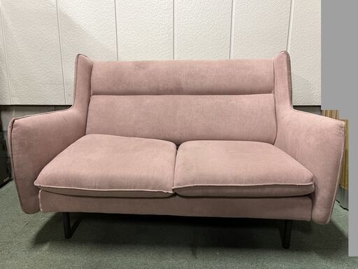 Francfranc フランフラン トッタソファ ラブソファ ライトピンク ファブリック 布製 幅135cm×奥行80cm×高さ88cm