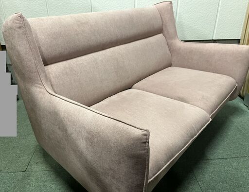 Francfranc フランフラン トッタソファ ラブソファ ライトピンク ファブリック 布製 幅135cm×奥行80cm×高さ88c