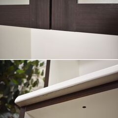 【ジモ取引終了11/9】≪zyt1596ジ≫ ニトリ キッチンボード/食器棚 ダリア100 幅100cm DAHLIA 100KB-DBR 2018年製造 ダークブラウン おしゃれ/シック/モダン/中古家具/宮城県仙台市 60831-08の画像