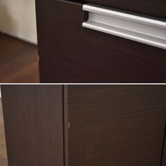 【ジモ取引終了11/9】≪zyt1596ジ≫ ニトリ キッチンボード/食器棚 ダリア100 幅100cm DAHLIA 100KB-DBR 2018年製造 ダークブラウン おしゃれ/シック/モダン/中古家具/宮城県仙台市 60831-08の画像