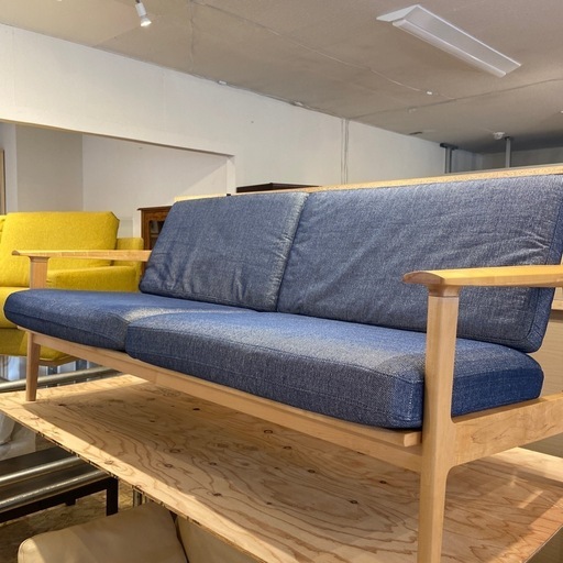 ☆最大40％OFFセール開催☆ 9/22.23.,24 9/28.29ナガノインテリア　2Pソファ ブルー　W171cm