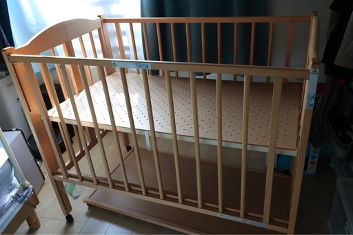 日本製 ベビーベッド 「ワンタッチハイベッド　パル」 石崎家具