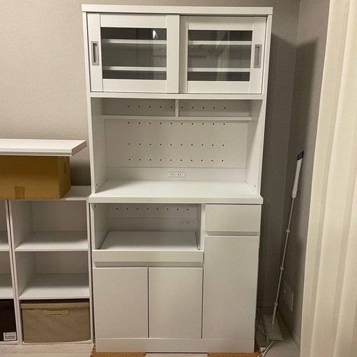 【美品】幅90×高さ182 食器棚/キッチンボード