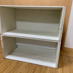 棚、りんご木箱ペンキ加工2個セット