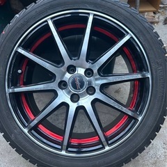 ヨコハマ 215/45R17 アルミ付きスタッドレスタイヤ 4本セット PCD100 5穴