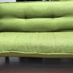 【あみ様専用】二人掛けソファ　背もたれ、肘掛け調節可能　緑／モス...