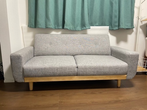 【手続中】【美品】[幅156] 2人掛け 天然木脚ソファー  LOWYA